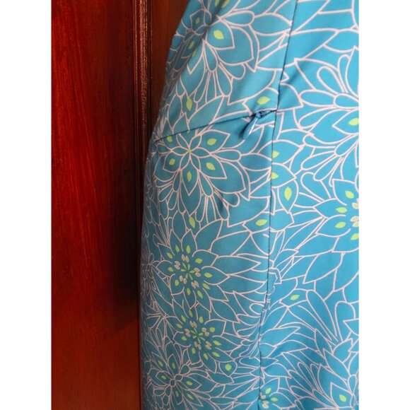 L.L.Bean Womens Floral Pattern Blue Dress S - Picture 3 of 8